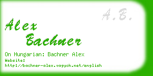 alex bachner business card